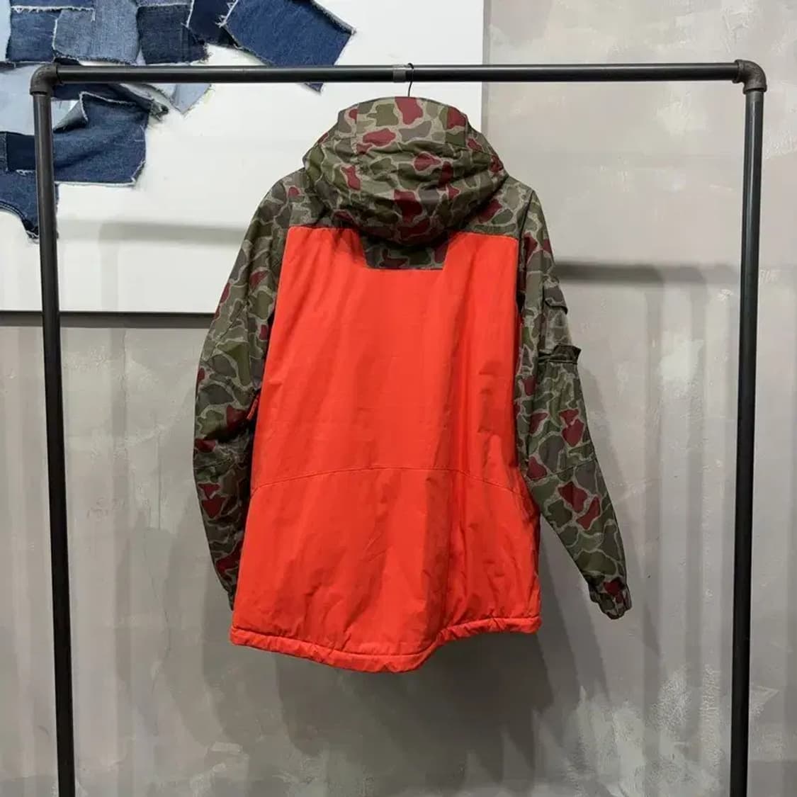 (100) 뉴발란스 스트릿 카모 배색 패디드 바람막이 하프 야상 자켓 상품이미지4