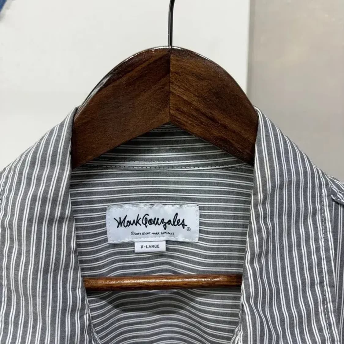 (110) 마크곤잘레스 와릿이즌 자수 스트라이프 셔츠 남방 상품이미지2
