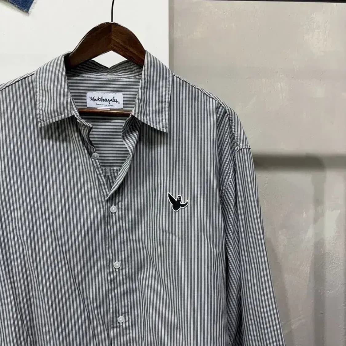 (110) 마크곤잘레스 와릿이즌 자수 스트라이프 셔츠 남방 상품이미지3