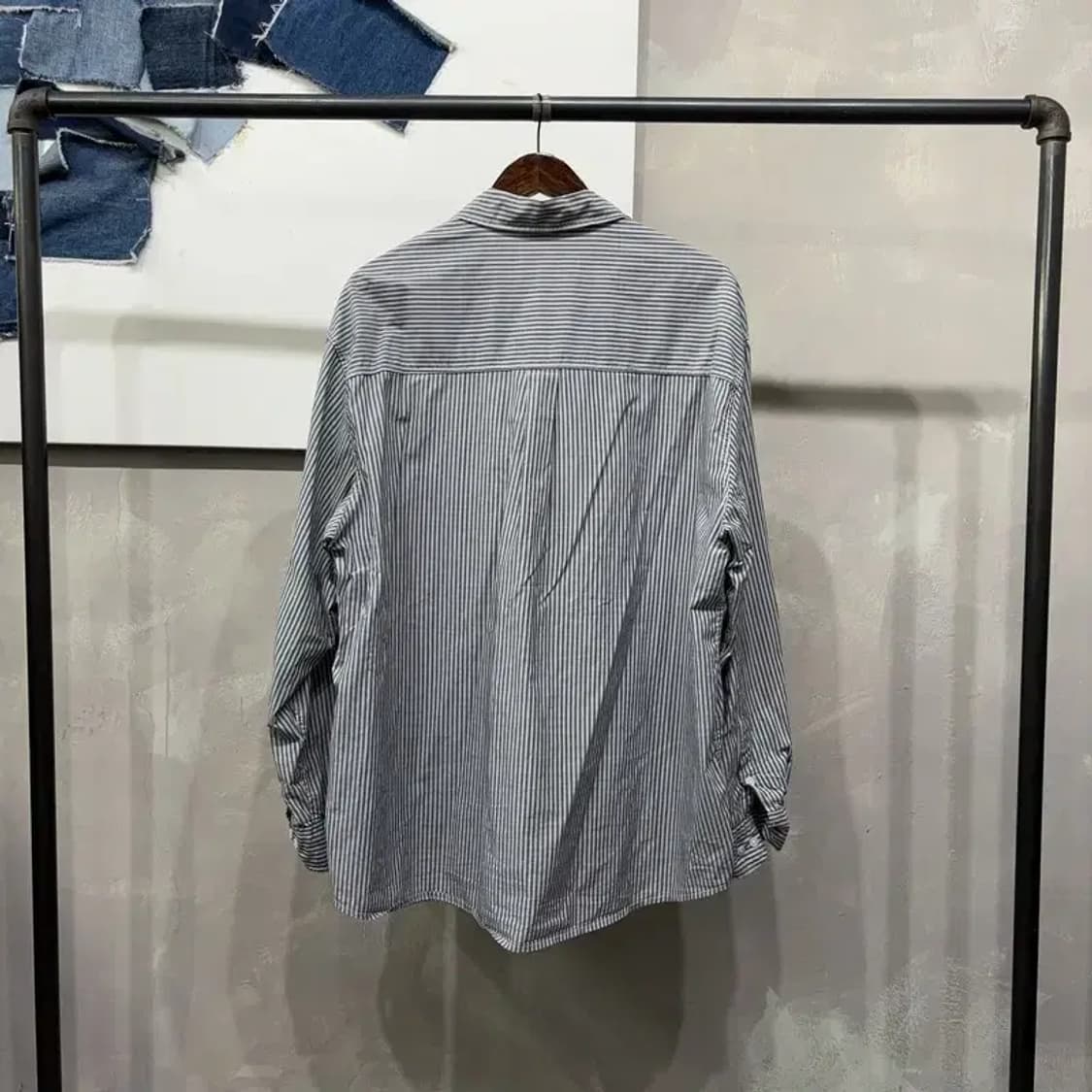 (110) 마크곤잘레스 와릿이즌 자수 스트라이프 셔츠 남방 상품이미지4