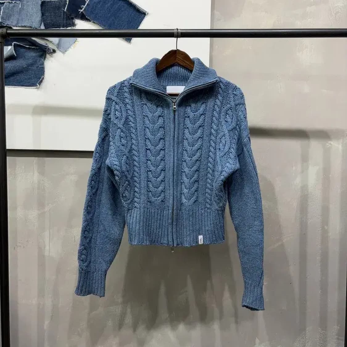 (F) 시티브리즈 여성 캐주얼 꽈배기 케이블 니트집업 자켓 상품이미지1