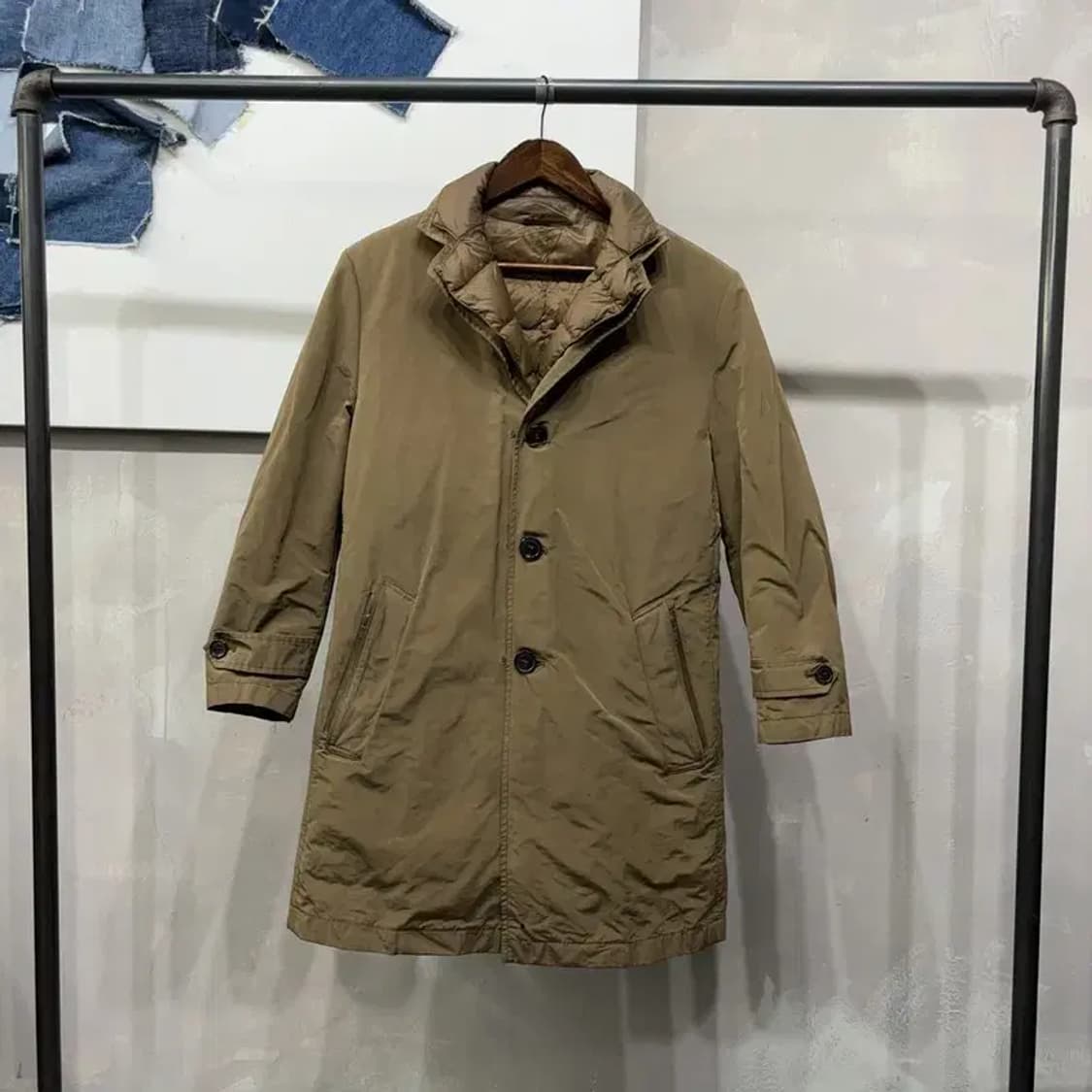 (95) 헤지스 여성 캐주얼 구스다운 거위털 내피 패디드 롱코트 상품이미지1