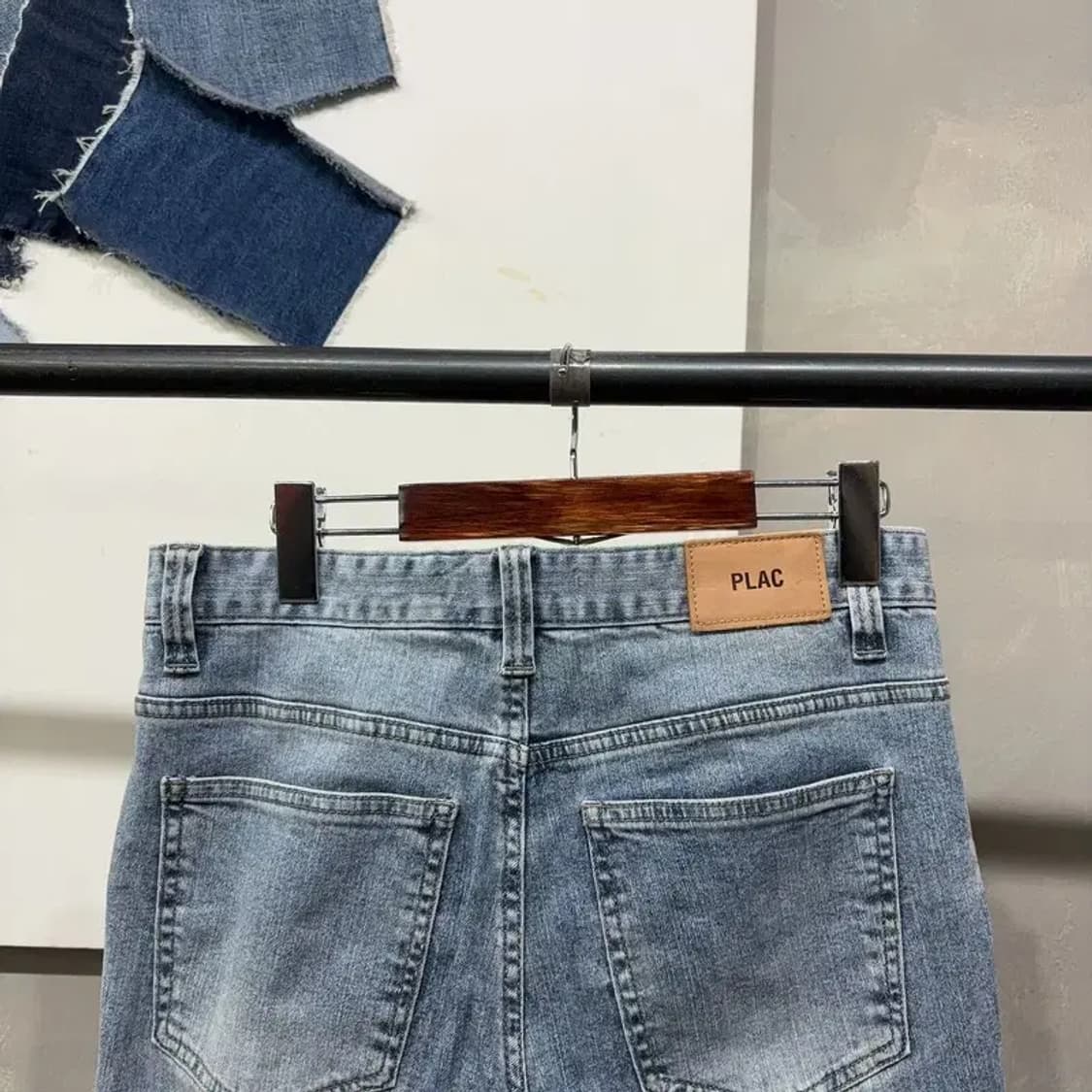 (29인치) 플랙진 캐주얼 스트릿 워싱 스판 연청바지 데님팬츠 상품이미지4