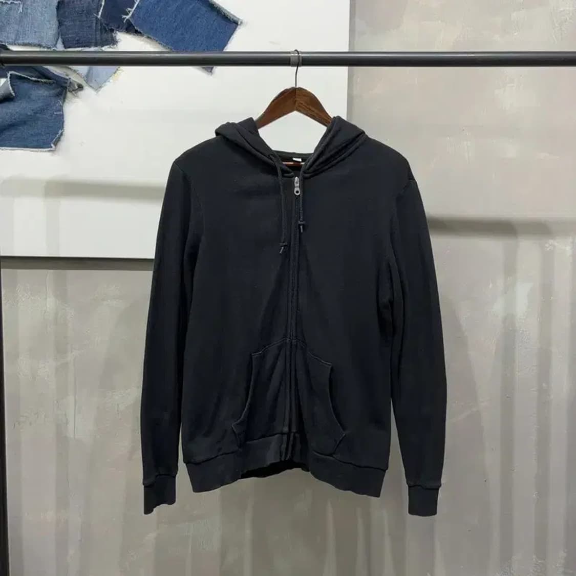 (100) 유니클로 여성 캐주얼 베이직 무지 후드집업 자켓 상품이미지1