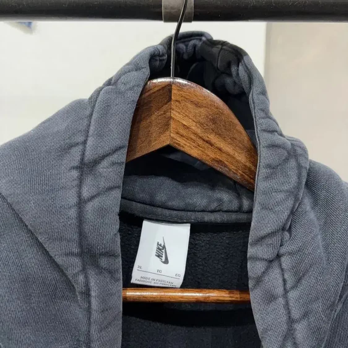 (110) 나이키 스트릿 반집업 기모 블랙 후드티 상품이미지2