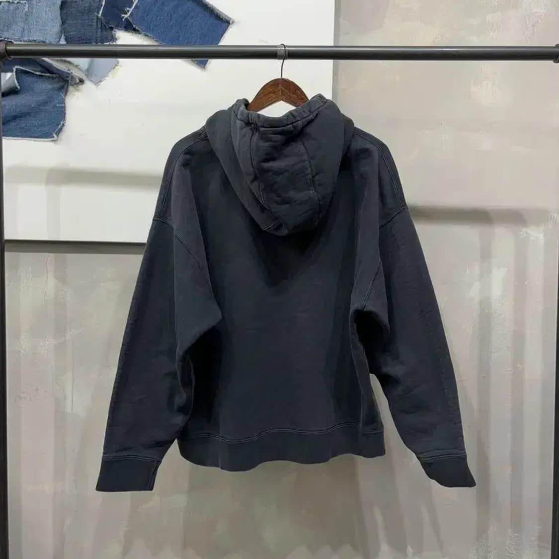 (110) 나이키 스트릿 반집업 기모 블랙 후드티 상품이미지4