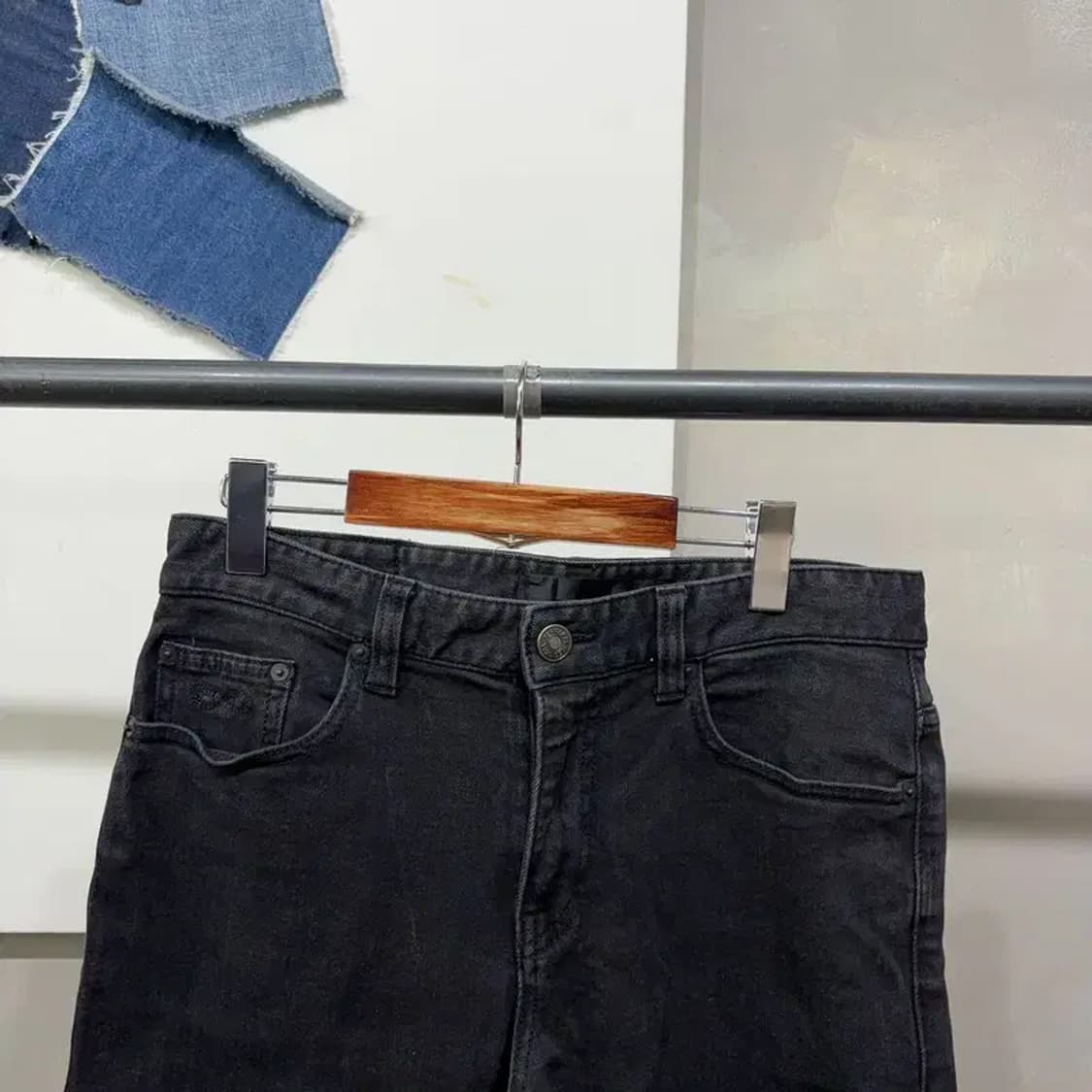 (32인치) 플랙진 캐주얼 스판 흑청바지 블랙진 데님팬츠 상품이미지2