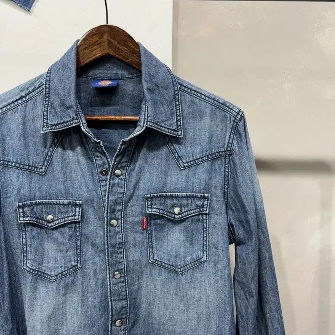 (95) 디키즈 스트릿 웨스턴 투포켓 데님 셔츠 청남방 상품이미지3