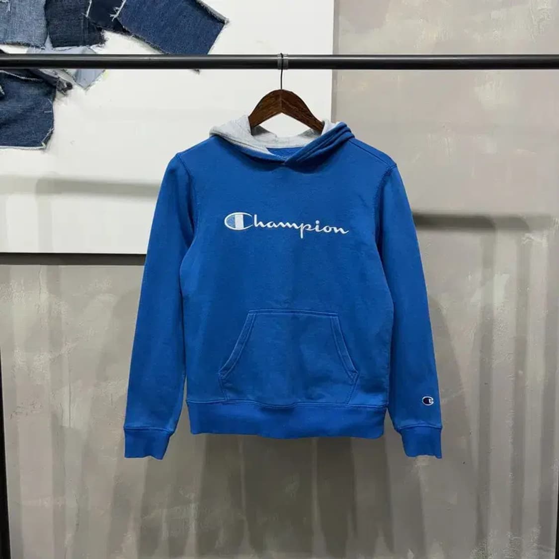 (90) 챔피온 여성 스트릿 빅로고 자수 약기모 후드티 상품이미지1