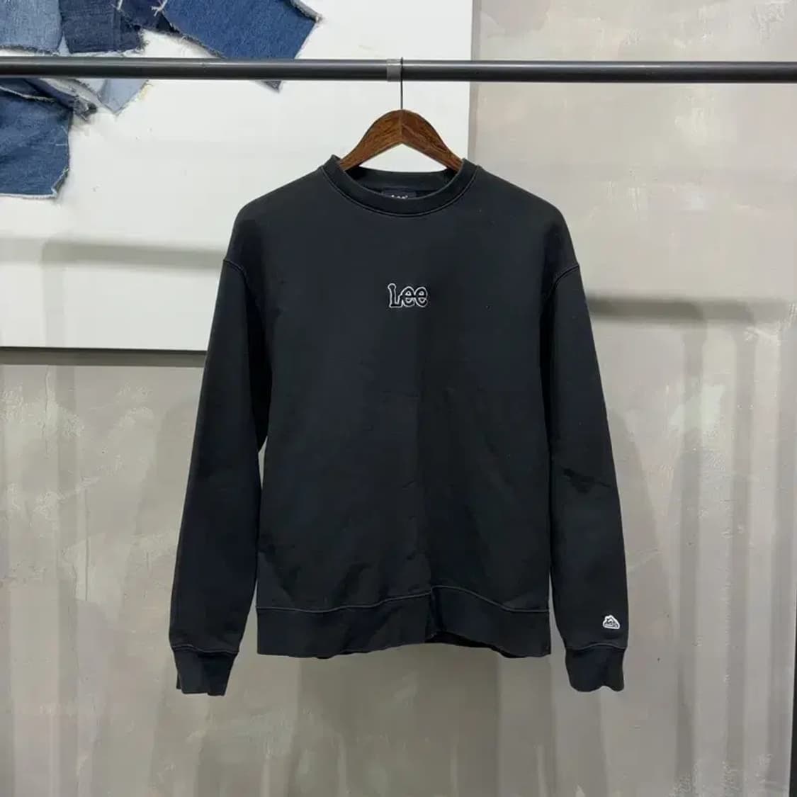 (95) 리 LEE 스트릿 중앙로고 블랙 맨투맨 긴팔 티 상품이미지1