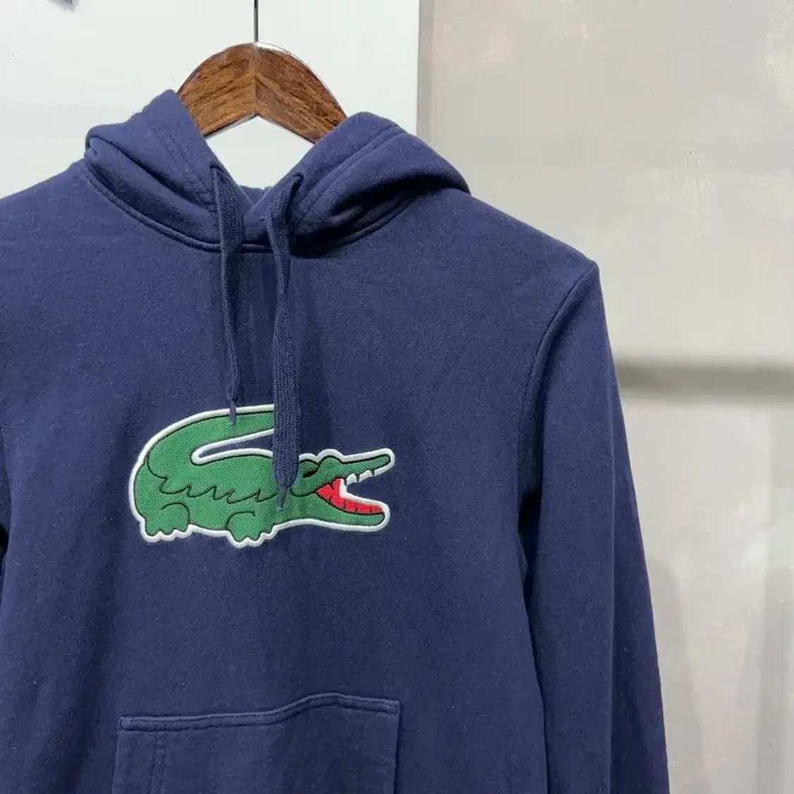 (95) 라코스테 여성 캐주얼 자수 네이비 후드티 상품이미지3