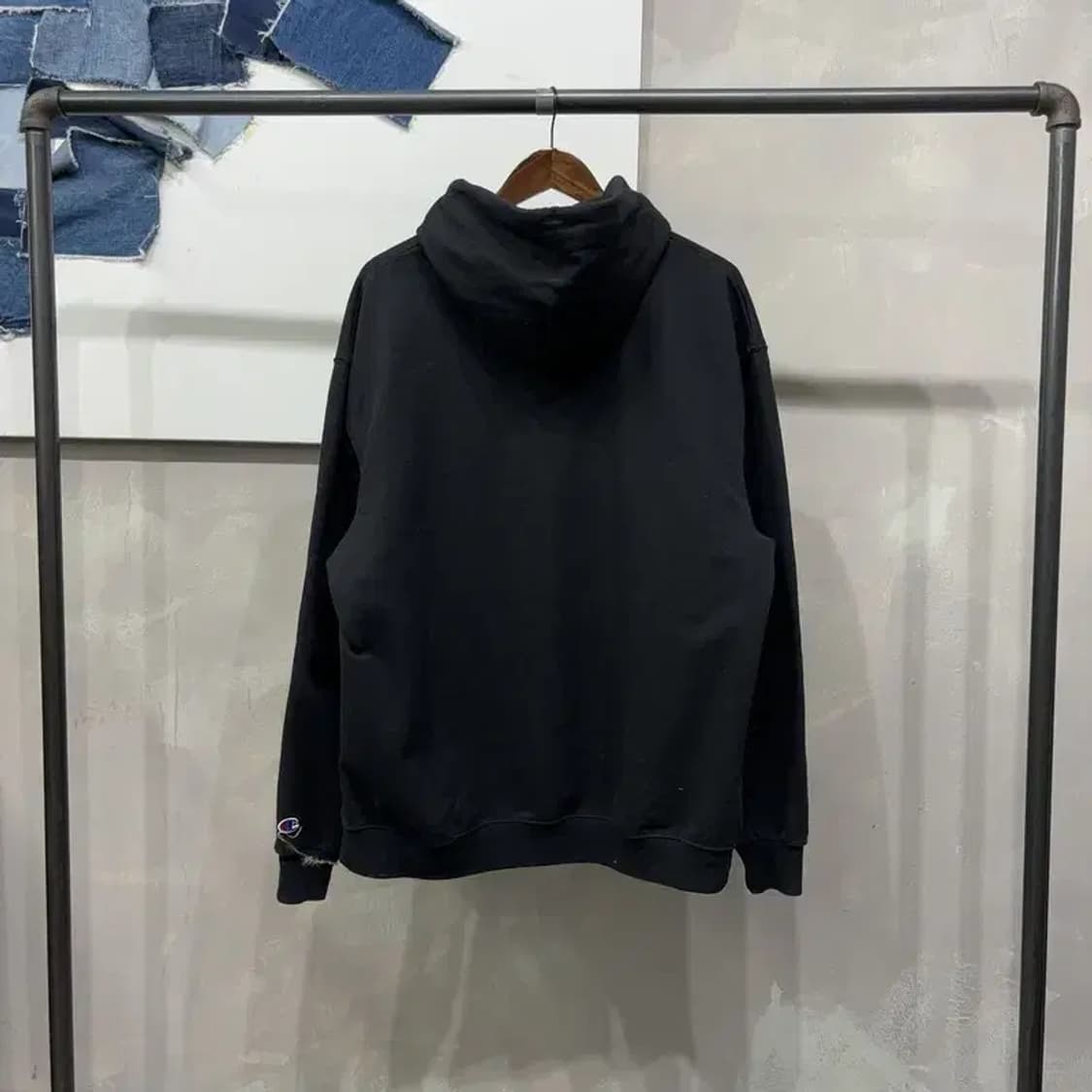 (110) 챔피온 캐주얼 스트릿 블랙 기모 후드티 상품이미지4