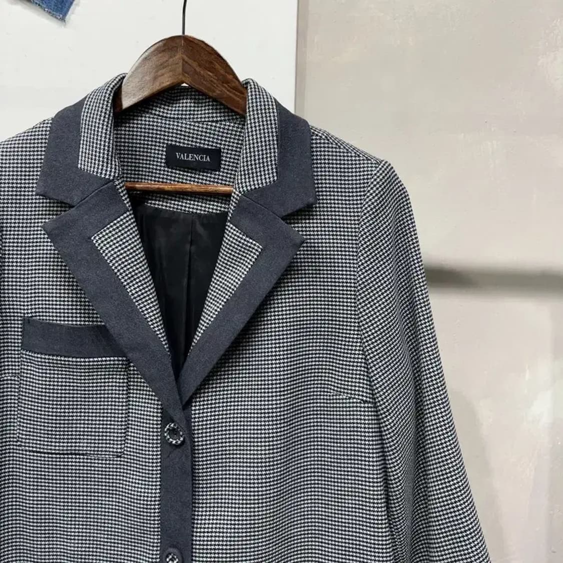 (77) 발렌시아 여성 캐주얼 체크 패턴 울 코트 자켓 상품이미지3