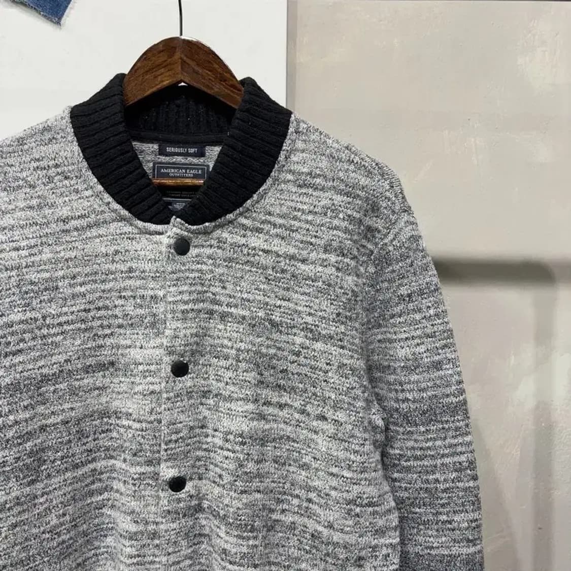 (95) 아메리칸이글 캐주얼 니트 블루종 바시티 자켓 상품이미지3