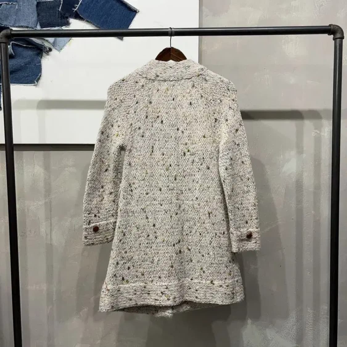 (90) SJSJ 한섬 여성 캐주얼 3버튼 포켓 울 니트 롱코트 상품이미지4