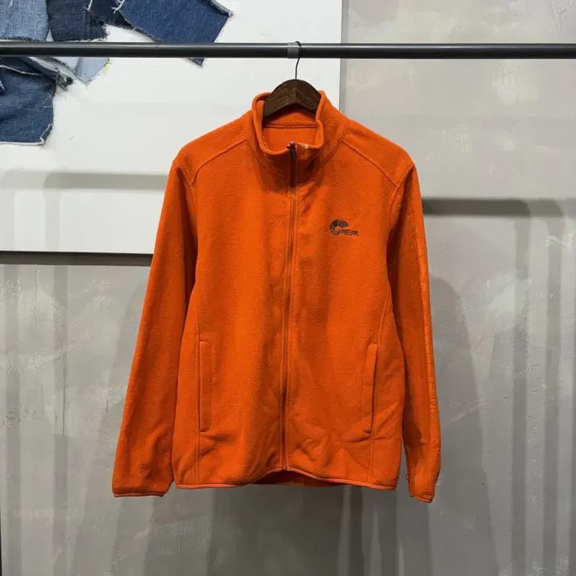 (100) 네파 등산 아웃도어 오렌지 후리스 플리츠 자켓 상품이미지1