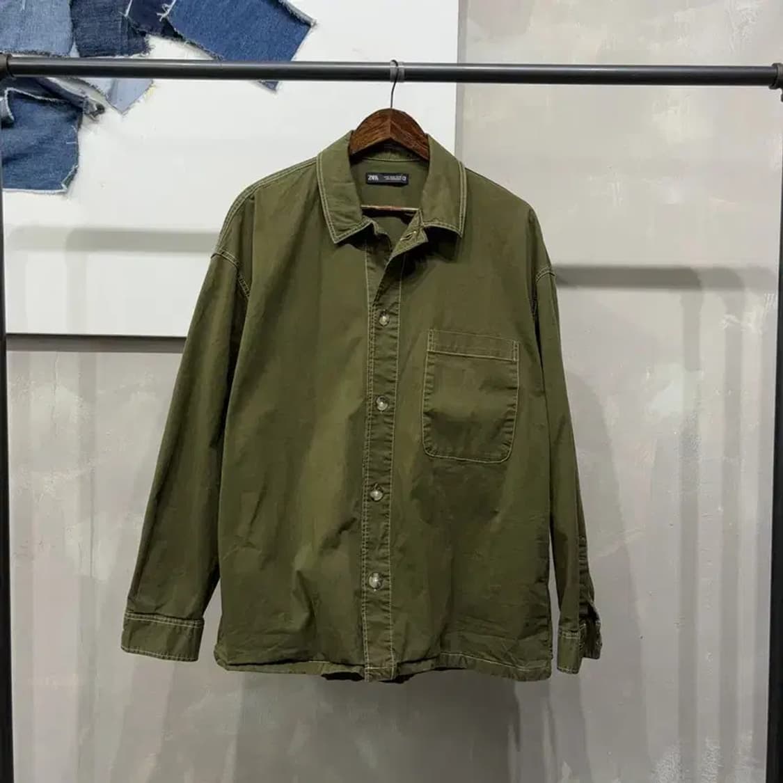 (110) 자라 ZARA 캐주얼 스티치 포켓 셔츠 자켓 상품이미지1