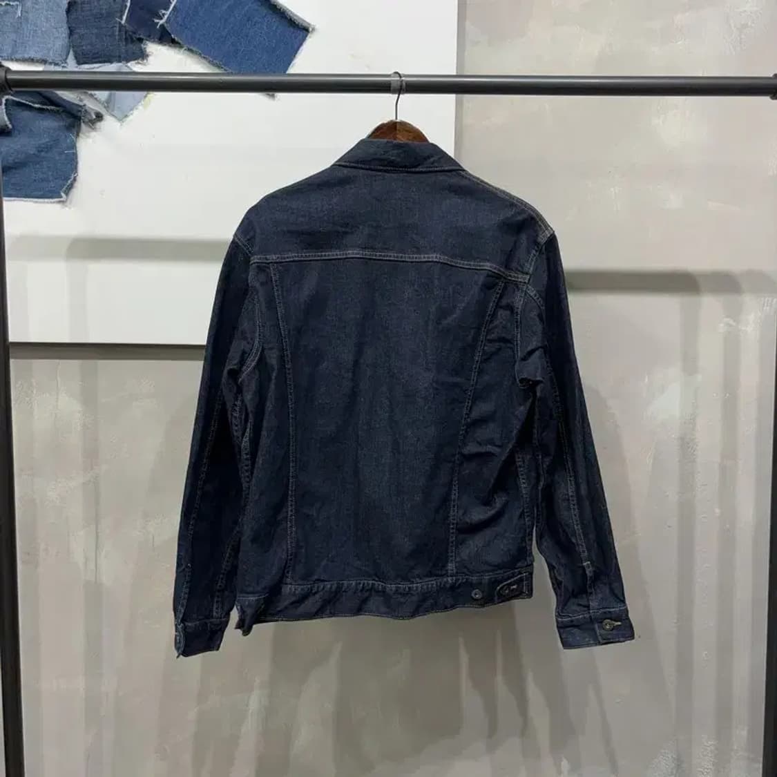 (105) 유니클로 캐주얼 생지 데님 자켓 진청자켓 상품이미지4