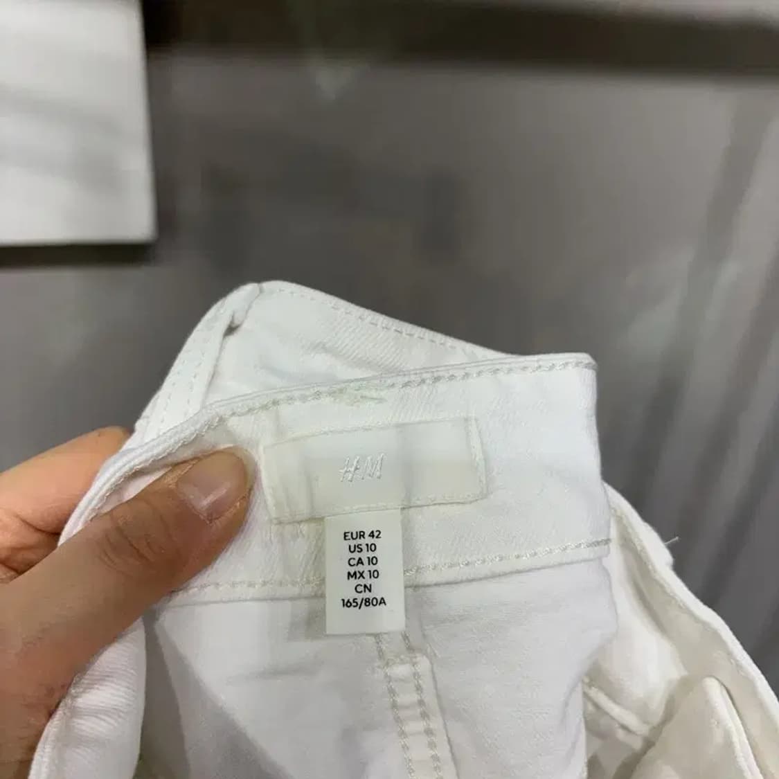 (28인치) H.M 흐앤므 여성 캐주얼 화이트진 청바지 상품이미지5