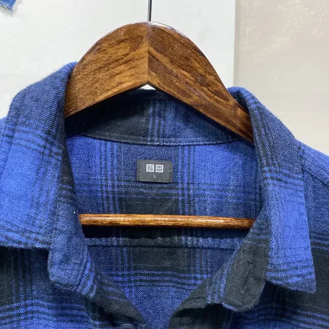 (100) 유니클로 캐주얼 베이직 플란넬 체크 셔츠 남방 상품이미지2