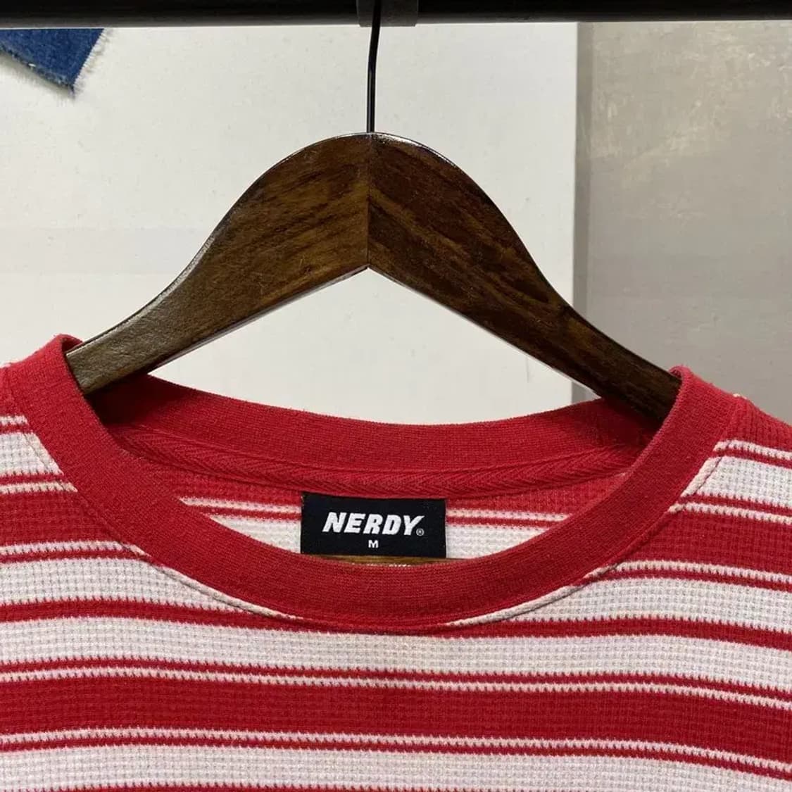 (105) 널디 캐주얼 스트릿 스트라이프 와플 긴팔티 상품이미지2