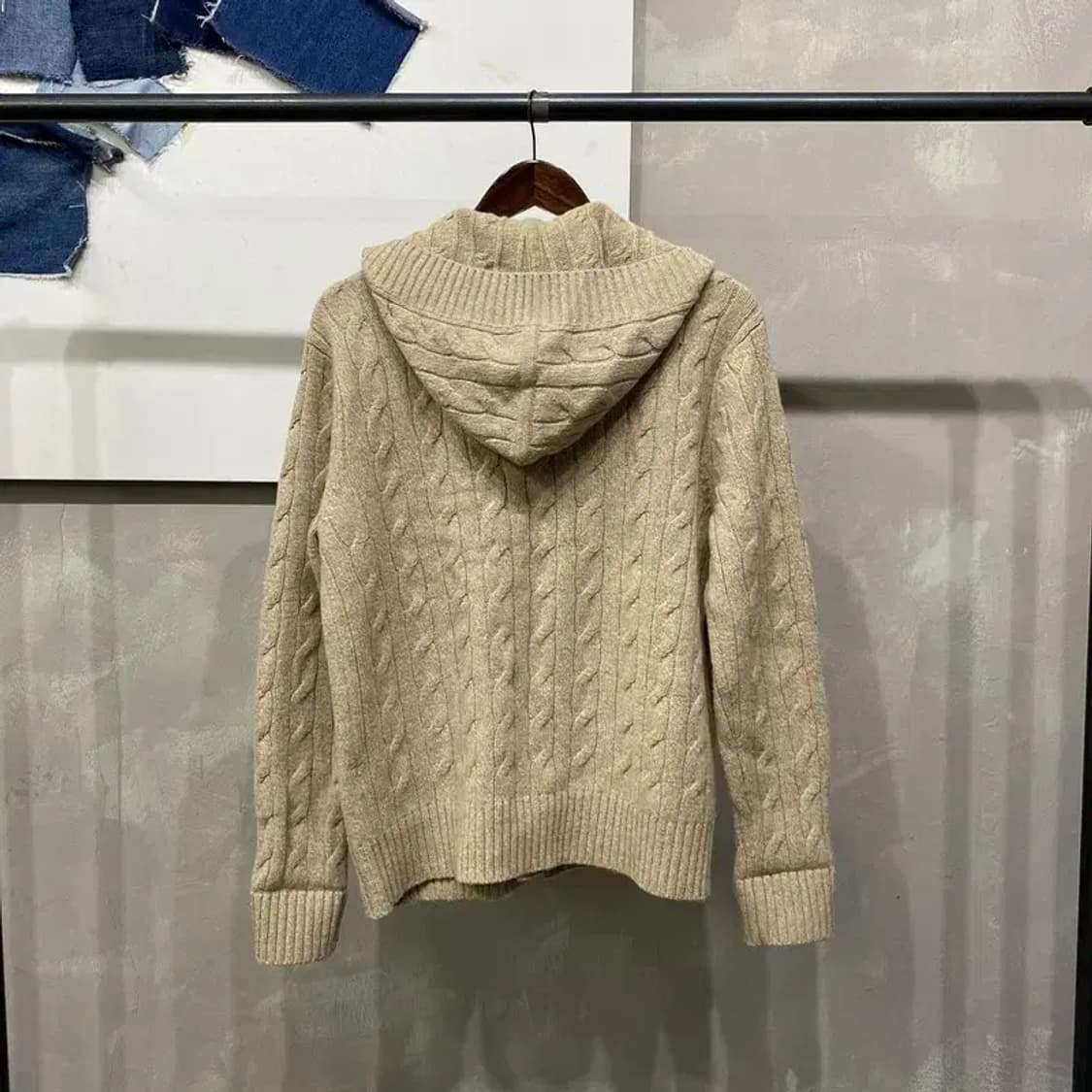 (100) 티니위니 캐주얼 케이블 꽈배기 후드 니트 가디건 상품이미지4