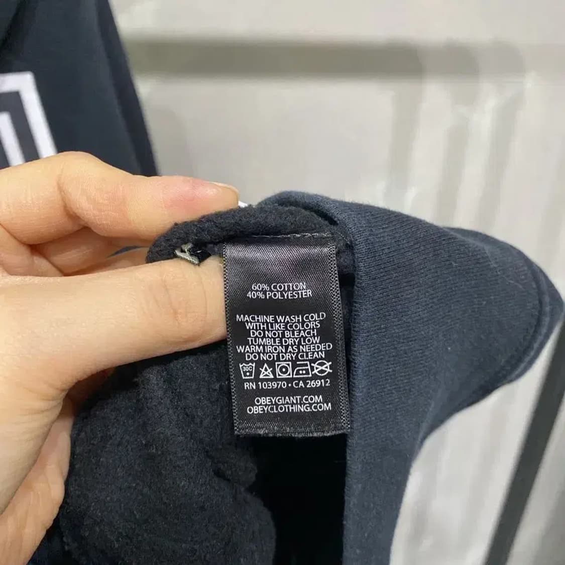 (100) 오베이 스트릿 캐주얼 백프린팅 기모 후드티 상품이미지5