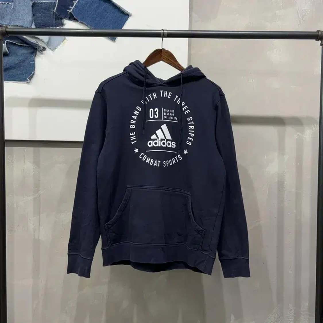 (105) 아디다스 캐주얼 프린팅 네이비 후드티 상품이미지1