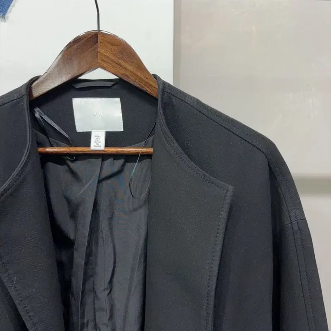 (95) H.M 흐앤므 여성 캐주얼 캐시미어 카라리스 랩 롱 코트 상품이미지3