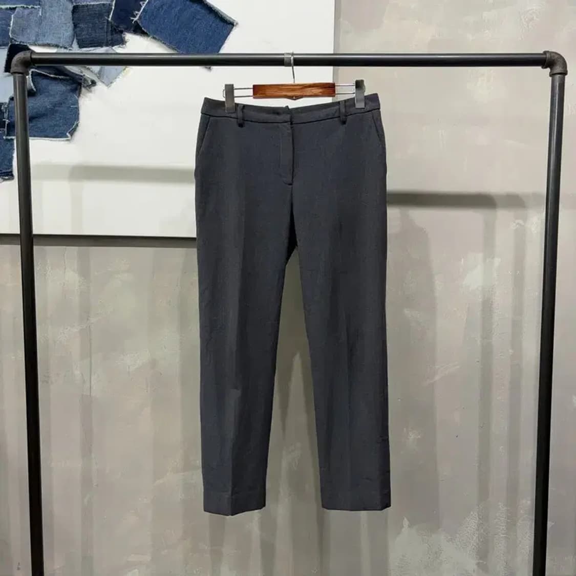 (30인치) 지오다노 캐주얼 베이직 차콜 9부 슬랙스 바지 팬츠 상품이미지1