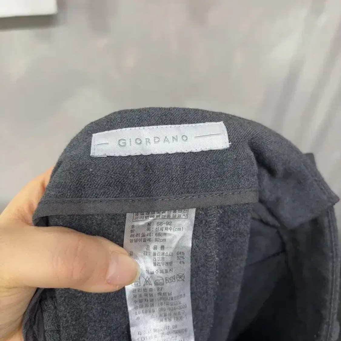 (30인치) 지오다노 캐주얼 베이직 차콜 9부 슬랙스 바지 팬츠 상품이미지5