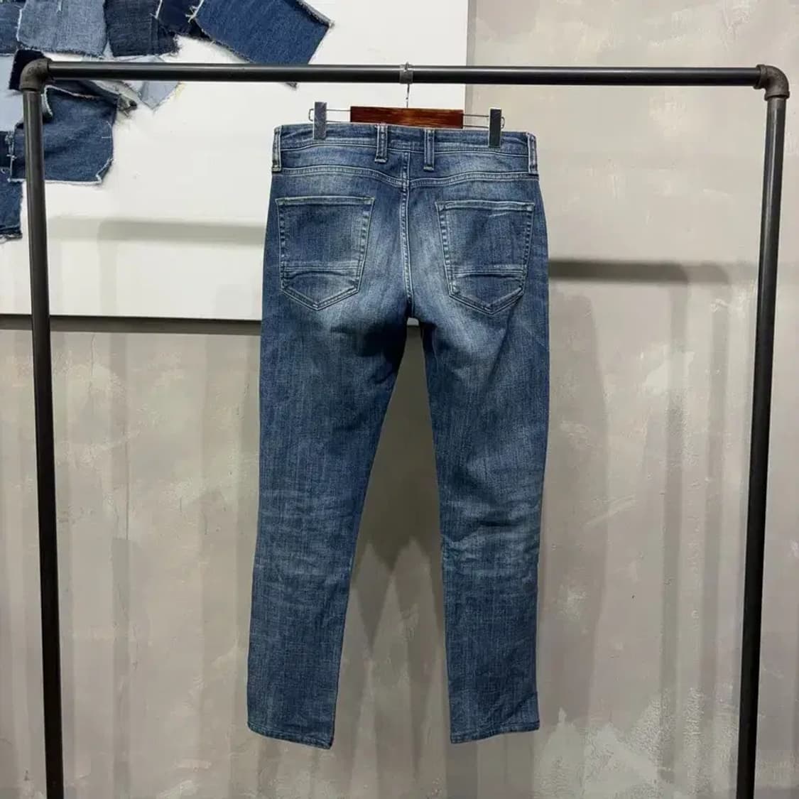 (32인치) 자라 ZARA 캐주얼 워싱 스판 진청바지 데님팬츠 상품이미지3