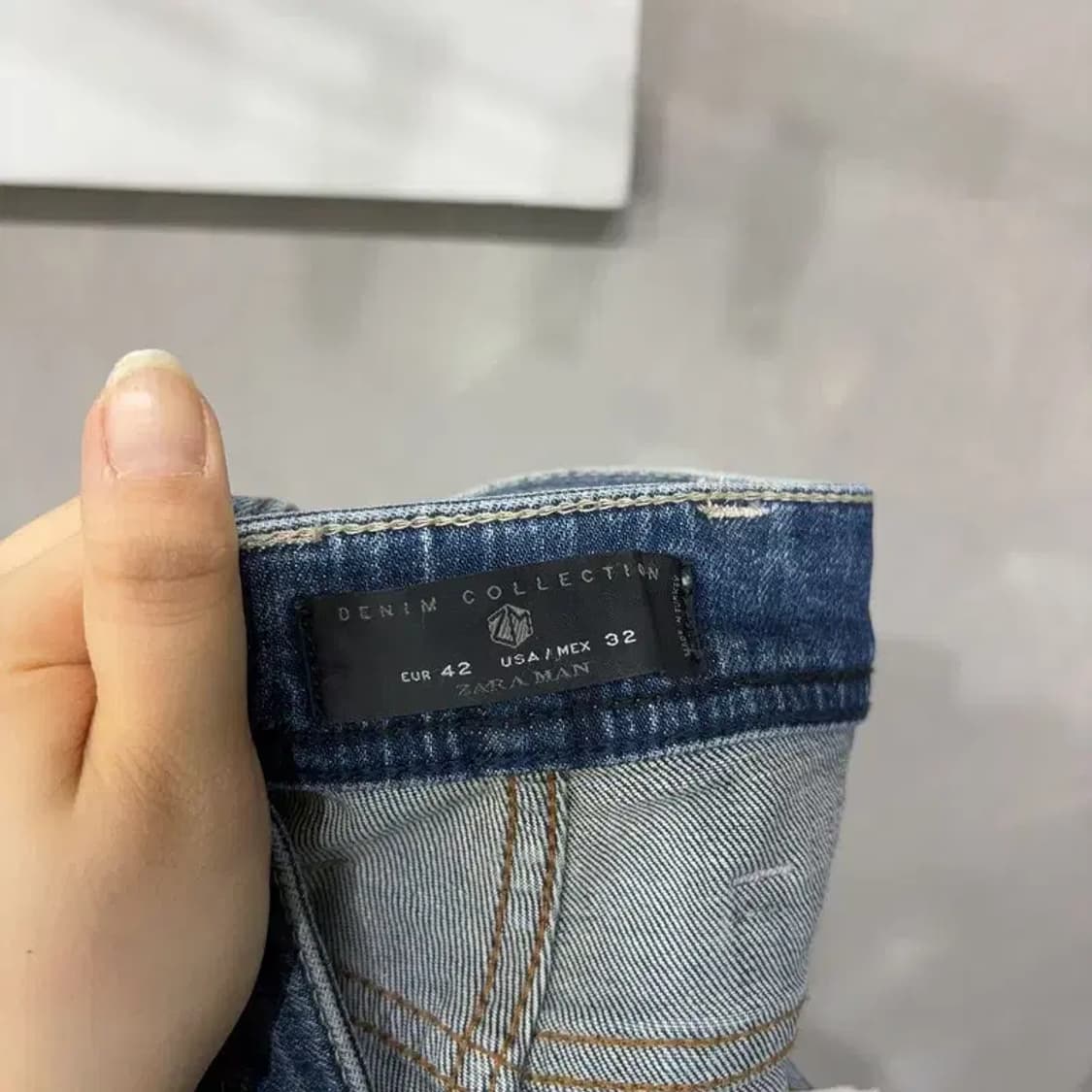 (32인치) 자라 ZARA 캐주얼 워싱 스판 진청바지 데님팬츠 상품이미지5