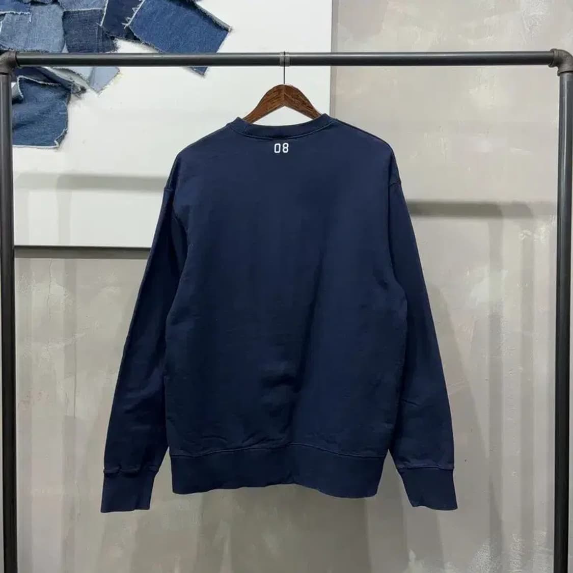 (105) 커버낫 캐주얼 스트릿 C로고 자수 네이비 맨투맨 긴팔 티 상품이미지4