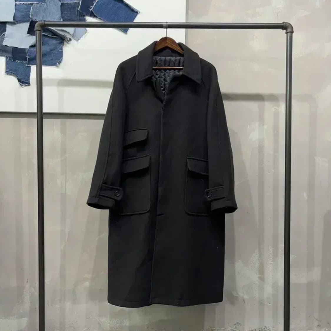 (105) 라퍼지스토어 캐주얼 울 누빔 롱코트 상품이미지1