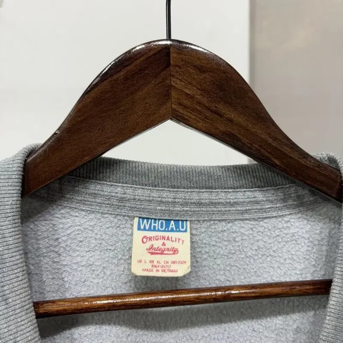 (105) 후아유 스트릿 캐주얼 1849 베어자수 기모 맨투맨 긴팔 티 상품이미지2