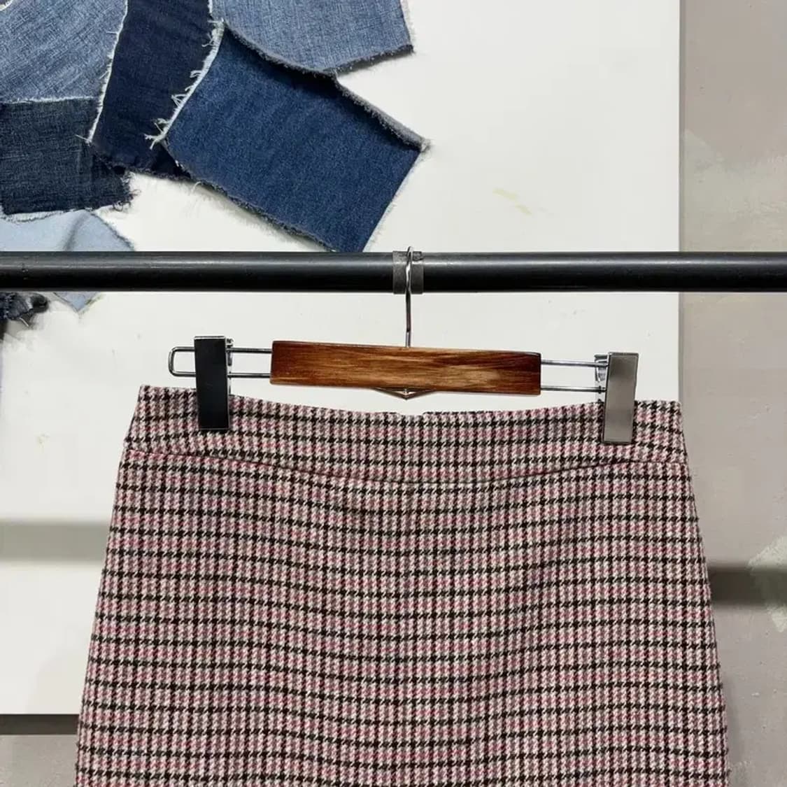 (28인치) 잇미셔 여성 캐주얼 체크 롱 스커트 치마 상품이미지2