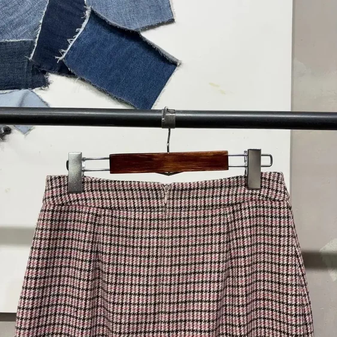 (28인치) 잇미셔 여성 캐주얼 체크 롱 스커트 치마 상품이미지4