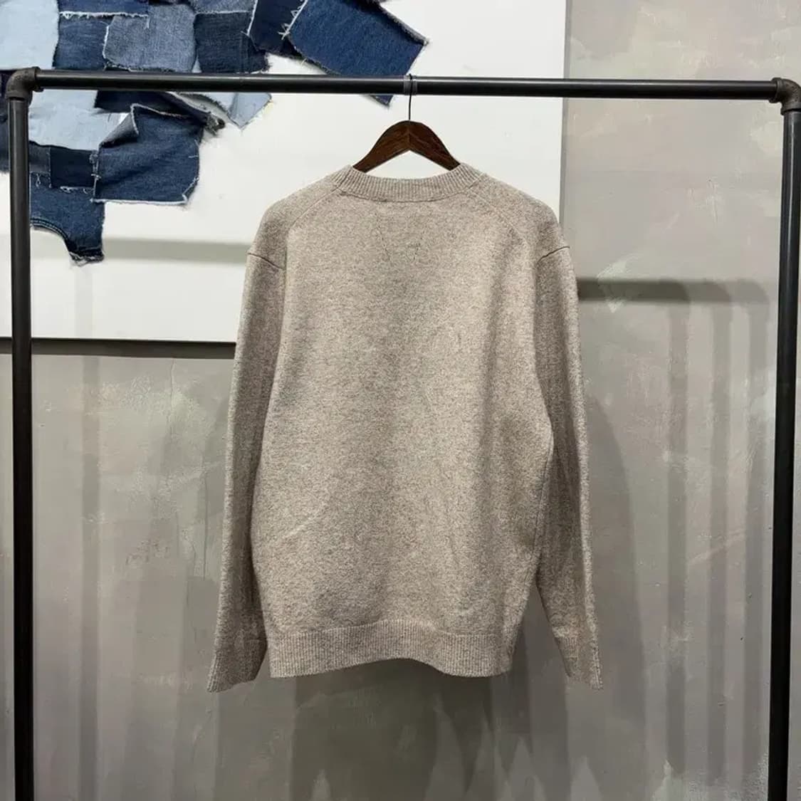 (105) 수아레 캐주얼 베이직 오트밀 라운드 니트 상품이미지4