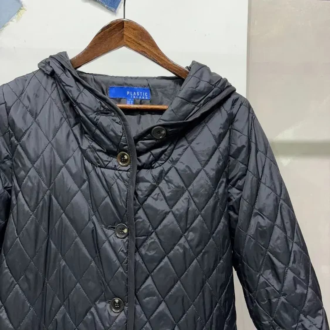 (90) 플라스틱아일랜드 여성 캐주얼 퀼팅 경량 롱패딩 상품이미지3