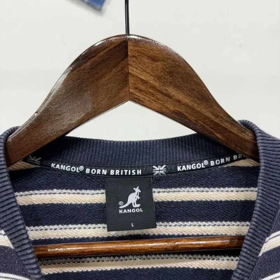 (100) 캉골 캐주얼 자수 스트라이프 맨투맨 긴팔 티 상품이미지2