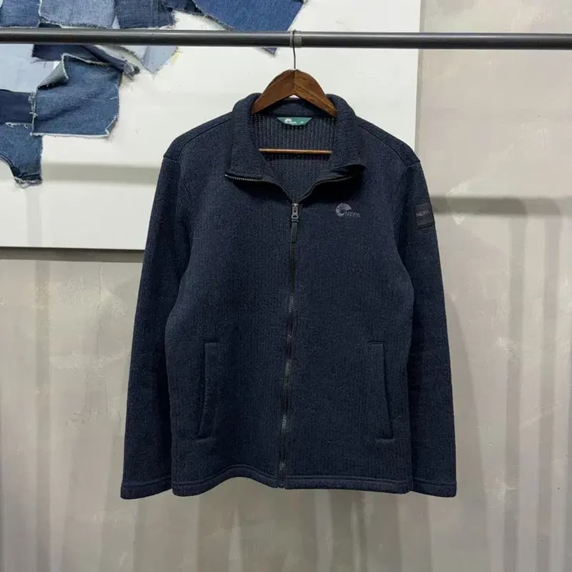 (100) 네파 등산 아웃도어 네이비 플리츠 후리스 자켓 상품이미지1