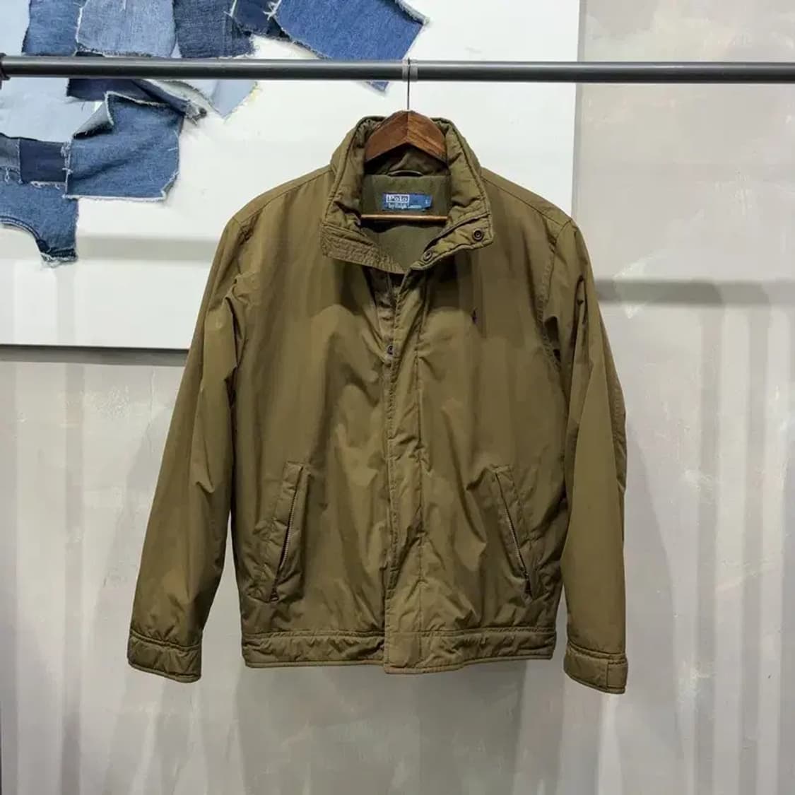 (100) 폴로 랄프로렌  자수 기모 카키 블루종 페리자켓 상품이미지1