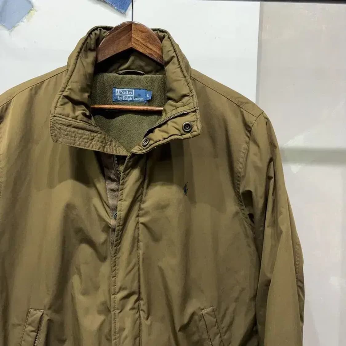 (100) 폴로 랄프로렌  자수 기모 카키 블루종 페리자켓 상품이미지3