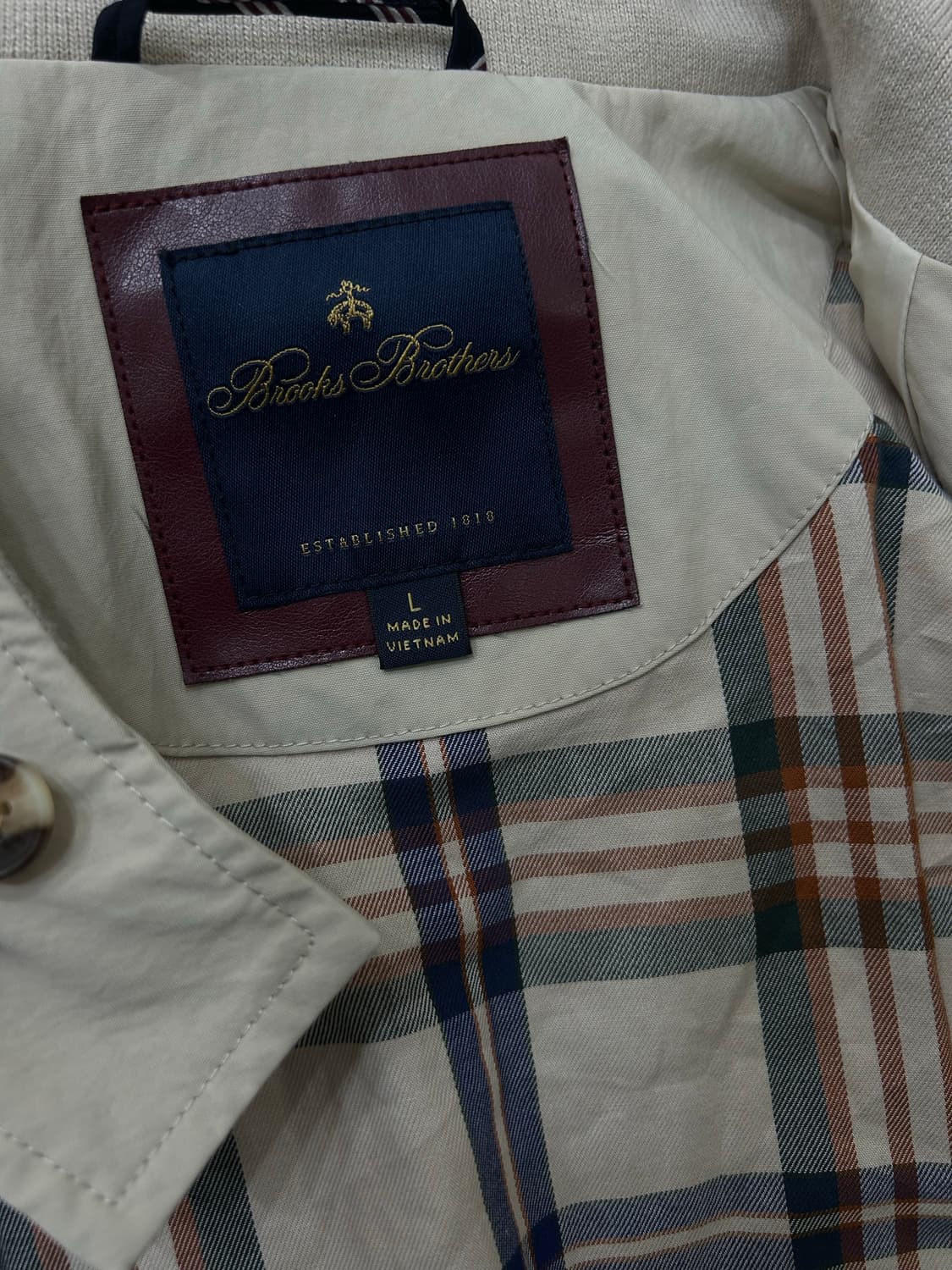 [한국XL]브룩스브라더스 나일론 코튼 헤링턴 자켓/아이보리 상품이미지6