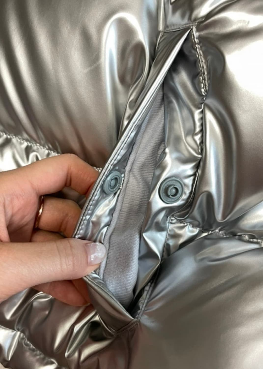 커렌트 숏 푸퍼 패딩 글로시 그레이 F 상품이미지7