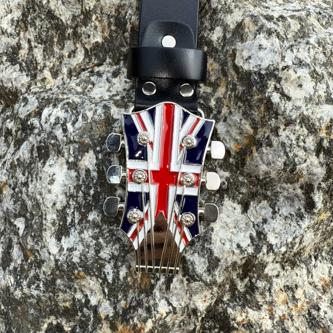 union jack guitar cow leather belt bk/bn 상품이미지3