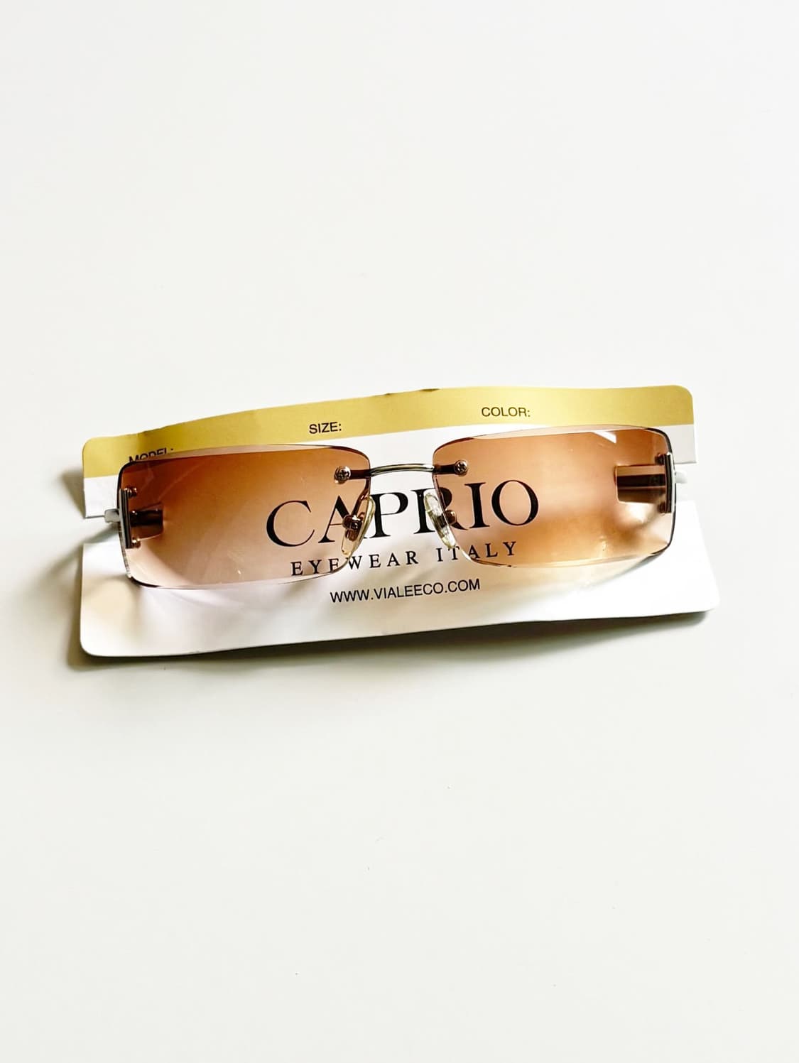 CAPRIO 무테 스퀘어 메탈 프레임 빈티지 틴트 선글라스 상품이미지2