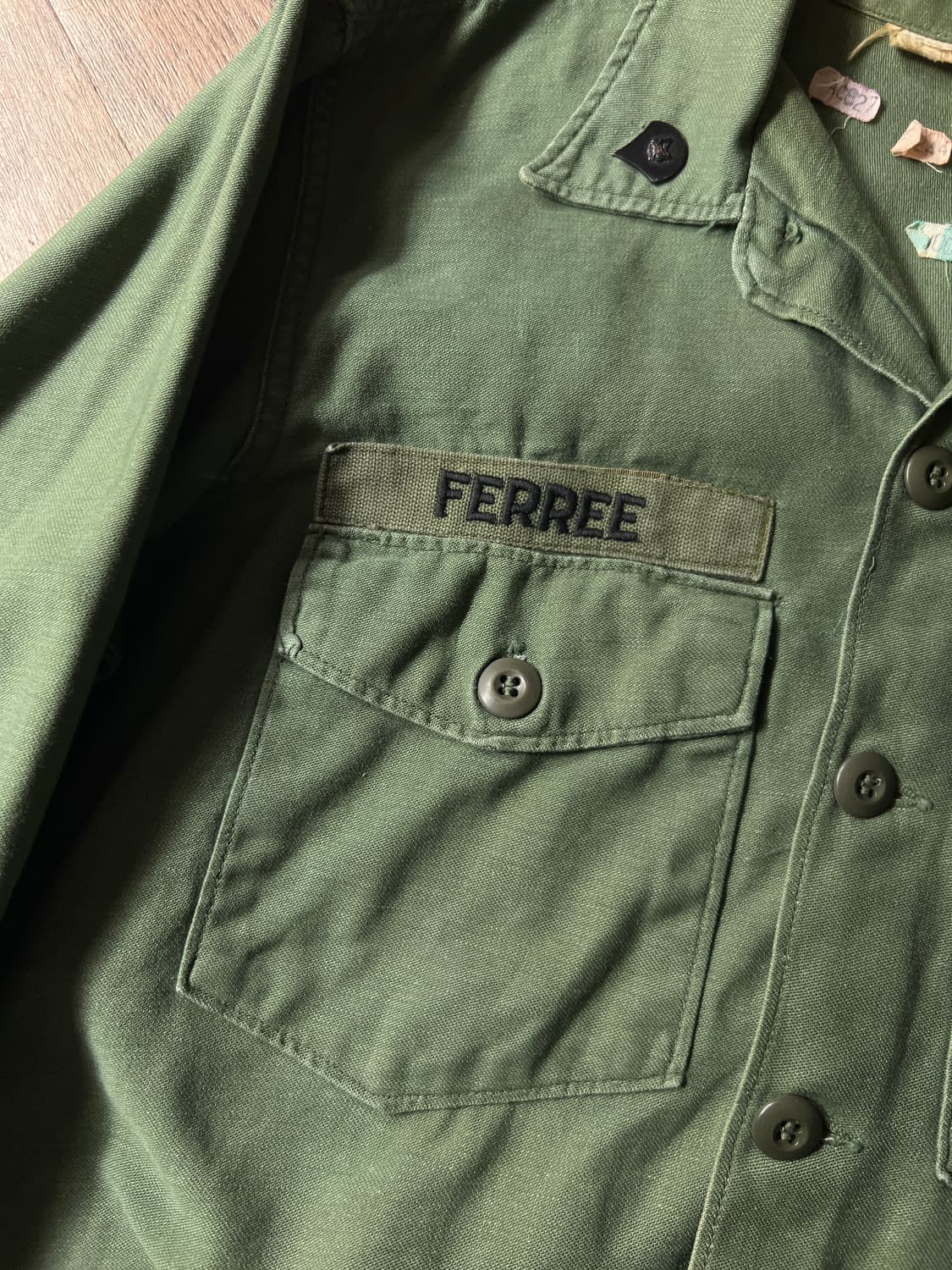 [M]60's 오리지널 U.S ARMY OG-107 더티워싱 셔츠 상품이미지4