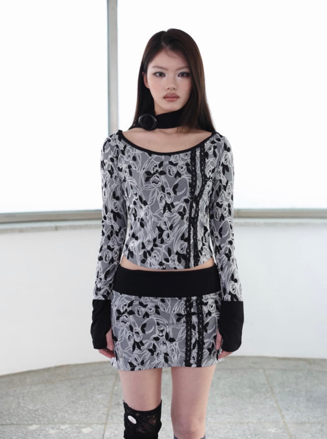 Sheismiae floral Jacquard Top 상품이미지1